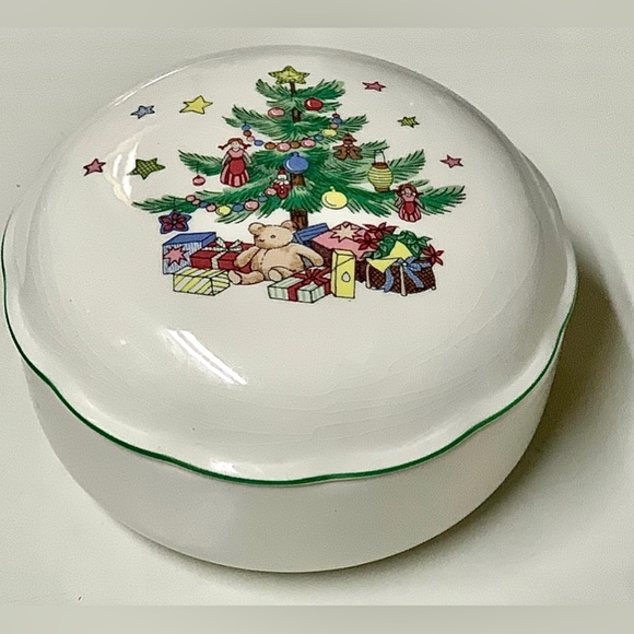 Vintage Discontinued Nikko Christmastime Lidded Candy Dish Trinket Box - Picture 12 of 13